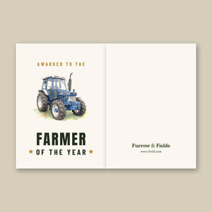 Furrow & Fields Greeting Card Farmer of the Year Ford 5610 Force II Watercolour | Greeting Card Quality Farmers Merch