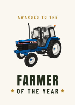 Furrow & Fields Greeting Card Farmer of the Year Ford 6640 2WD | Greeting Card Quality Farmers Merch