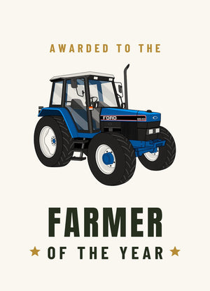 Furrow & Fields Greeting Card Farmer of the Year Ford 6640 SE 4WD | Greeting Card Quality Farmers Merch