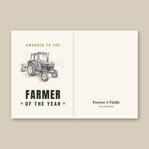 Furrow & Fields Greeting Card Farmer of the Year Ford 6640 SLE Pencil Sketch | Greeting Card Quality Farmers Merch