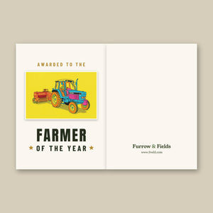 Furrow & Fields Greeting Card Farmer of the Year Ford 6640 SLE Pop Art | Greeting Card Quality Farmers Merch