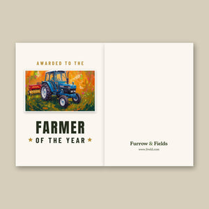 Furrow & Fields Greeting Card Farmer of the Year Ford 6640 SLE Splash Art | Greeting Card Quality Farmers Merch