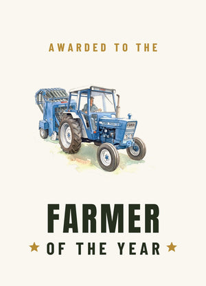 Furrow & Fields Greeting Card Farmer of the Year Ford 7600 Watercolour | Greeting Card Quality Farmers Merch