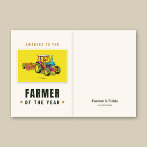 Furrow & Fields Greeting Card Farmer of the Year Ford 7810 Generation III Pop Art | Greeting Card Quality Farmers Merch