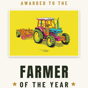 Furrow & Fields Greeting Card Farmer of the Year Ford 7810 Generation III Pop Art | Greeting Card Quality Farmers Merch