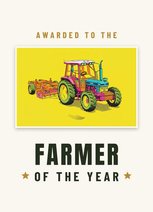 Furrow & Fields Greeting Card Farmer of the Year Ford 7810 Generation III Pop Art | Greeting Card Quality Farmers Merch