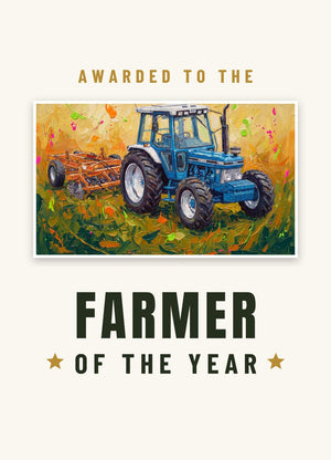 Furrow & Fields Greeting Card Farmer of the Year Ford 7810 Generation III Splash Art | Greeting Card Quality Farmers Merch