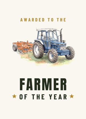 Furrow & Fields Greeting Card Farmer of the Year Ford 7810 Generation III Watercolour | Greeting Card Quality Farmers Merch