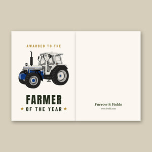 Furrow & Fields Greeting Card Farmer of the Year Ford 7810 Jubilee Edition Silver Tractor | Greeting Card Quality Farmers Merch