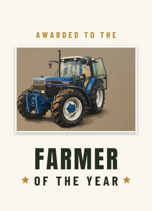 Furrow & Fields Greeting Card Farmer of the Year Ford 7840 Oil Painting | Greeting Card Quality Farmers Merch