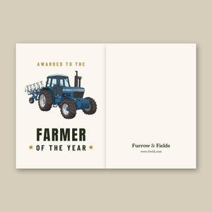 Furrow & Fields Greeting Card Farmer of the Year Ford 9700 Cartoon | Greeting Card Quality Farmers Merch