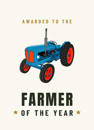 Furrow & Fields Greeting Card Farmer of the Year Fordson Super Dexta | Greeting Card Quality Farmers Merch