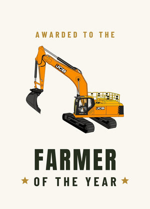 Furrow & Fields Greeting Card Farmer of the Year JCB 370 LC | Greeting Card Quality Farmers Merch