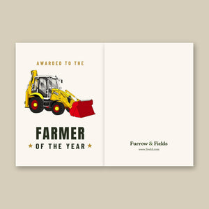 Furrow & Fields Greeting Card Farmer of the Year JCB 3CX 70th Anniversary Edition | Greeting Card Quality Farmers Merch