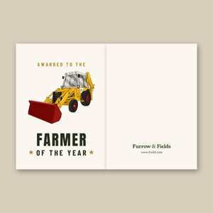 Furrow & Fields Greeting Card Farmer of the Year JCB 3CX | Greeting Card Quality Farmers Merch