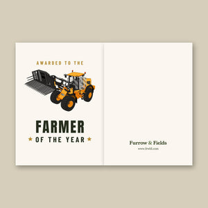 Furrow & Fields Greeting Card Farmer of the Year JCB 435 S Farm Master | Greeting Card Quality Farmers Merch