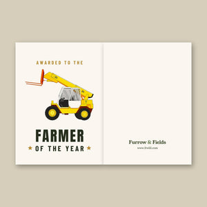 Furrow & Fields Greeting Card Farmer of the Year JCB Loadall 520 | Greeting Card Quality Farmers Merch