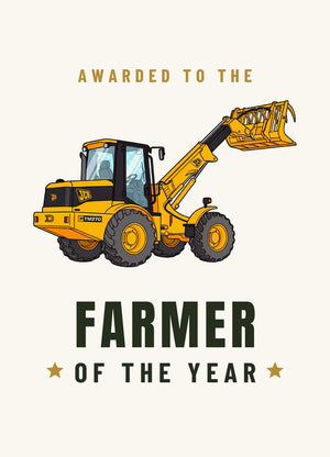 Furrow & Fields Greeting Card Farmer of the Year JCB TM 270 | Greeting Card Quality Farmers Merch