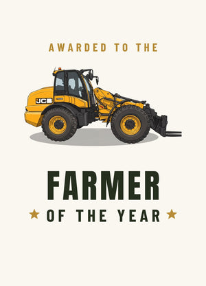 Furrow & Fields Greeting Card Farmer of the Year JCB TM420 | Greeting Card Quality Farmers Merch