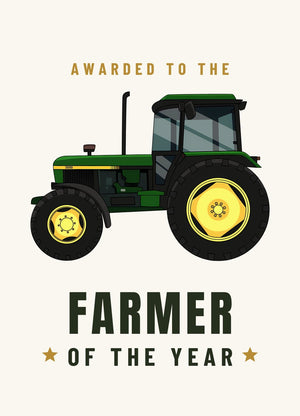 Furrow & Fields Greeting Card Farmer of the Year John Deere 3050 4WD | Greeting Card Quality Farmers Merch