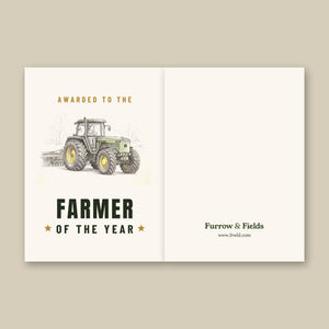 Furrow & Fields Greeting Card Farmer of the Year John Deere 4955 Pencil Sketch | Greeting Card Quality Farmers Merch