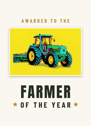 Furrow & Fields Greeting Card Farmer of the Year John Deere 4955 Pop Art | Greeting Card Quality Farmers Merch