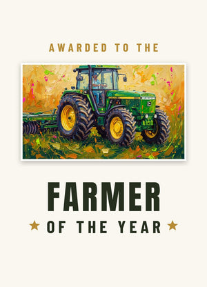 Furrow & Fields Greeting Card Farmer of the Year John Deere 4955 Splash Art | Greeting Card Quality Farmers Merch