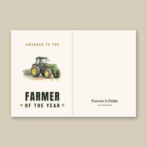 Furrow & Fields Greeting Card Farmer of the Year John Deere 4955 Watercolour | Greeting Card Quality Farmers Merch