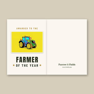 Furrow & Fields Greeting Card Farmer of the Year John Deere 6R 250 Pop Art | Greeting Card Quality Farmers Merch