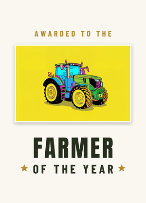 Furrow & Fields Greeting Card Farmer of the Year John Deere 6R 250 Pop Art | Greeting Card Quality Farmers Merch