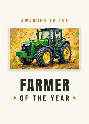 Furrow & Fields Greeting Card Farmer of the Year John Deere 8345R Splash Art | Greeting Card Quality Farmers Merch
