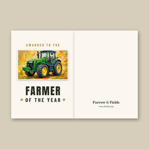 Furrow & Fields Greeting Card Farmer of the Year John Deere 8345R Splash Art | Greeting Card Quality Farmers Merch