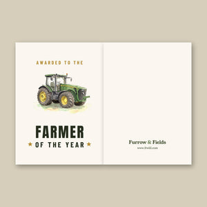 Furrow & Fields Greeting Card Farmer of the Year John Deere 8345R Watercolour | Greeting Card Quality Farmers Merch