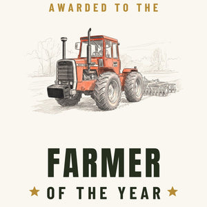Furrow & Fields Greeting Card Farmer of the Year Massey Ferguson 1200 Pencil Sketch | Greeting Card Quality Farmers Merch