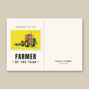 Furrow & Fields Greeting Card Farmer of the Year Massey Ferguson 1200 Pop Art | Greeting Card Quality Farmers Merch