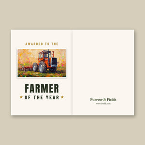 Furrow & Fields Greeting Card Farmer of the Year Massey Ferguson 1200 Splash Art | Greeting Card Quality Farmers Merch