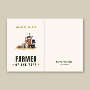 Furrow & Fields Greeting Card Farmer of the Year Massey Ferguson 1200 Watercolour | Greeting Card Quality Farmers Merch