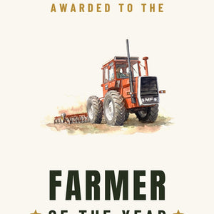 Furrow & Fields Greeting Card Farmer of the Year Massey Ferguson 1200 Watercolour | Greeting Card Quality Farmers Merch