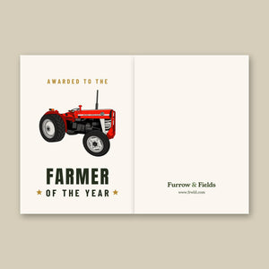 Furrow & Fields Greeting Card Farmer of the Year Massey Ferguson 135 | Greeting Card Quality Farmers Merch