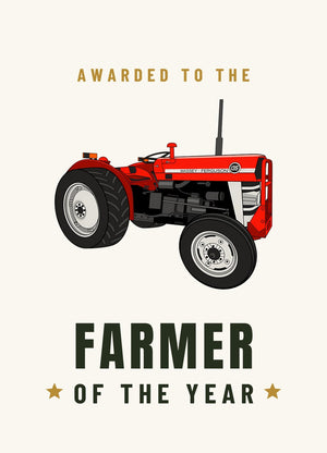 Furrow & Fields Greeting Card Farmer of the Year Massey Ferguson 135 | Greeting Card Quality Farmers Merch