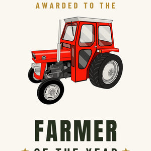 Furrow & Fields Greeting Card Farmer of the Year Massey Ferguson 135 with cab | Greeting Card Quality Farmers Merch