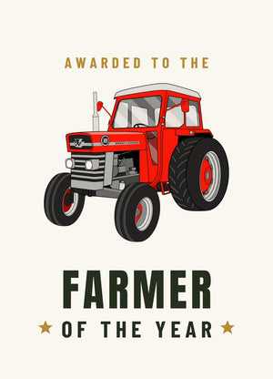 Furrow & Fields Greeting Card Farmer of the Year Massey Ferguson 165 | Greeting Card Quality Farmers Merch