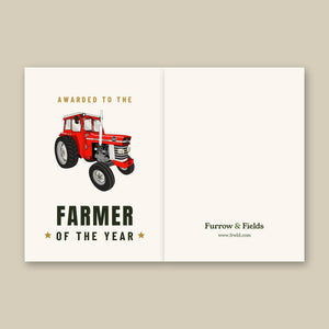 Furrow & Fields Greeting Card Farmer of the Year Massey Ferguson 185 | Greeting Card Quality Farmers Merch