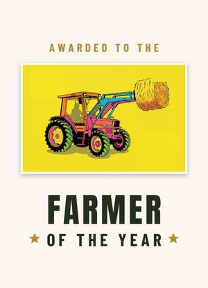 Furrow & Fields Greeting Card Farmer of the Year Massey Ferguson 3070 Autotronic Pop Art | Greeting Card Quality Farmers Merch