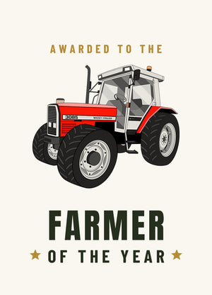 Furrow & Fields Greeting Card Farmer of the Year Massey Ferguson 3085 | Greeting Card Quality Farmers Merch