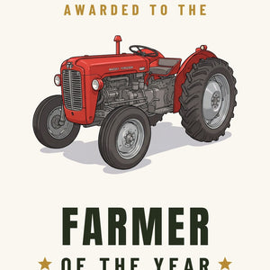 Furrow & Fields Greeting Card Farmer of the Year Massey Ferguson 35X | Greeting Card Quality Farmers Merch
