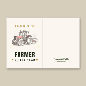Furrow & Fields Greeting Card Farmer of the Year Massey Ferguson 375 Pencil Sketch | Greeting Card Quality Farmers Merch