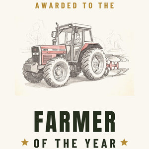 Furrow & Fields Greeting Card Farmer of the Year Massey Ferguson 375 Pencil Sketch | Greeting Card Quality Farmers Merch