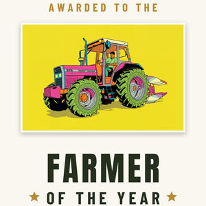 Furrow & Fields Greeting Card Farmer of the Year Massey Ferguson 375 Pop Art | Greeting Card Quality Farmers Merch