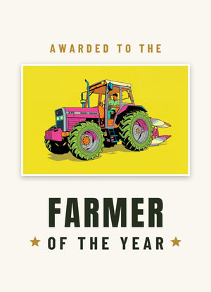 Furrow & Fields Greeting Card Farmer of the Year Massey Ferguson 375 Pop Art | Greeting Card Quality Farmers Merch